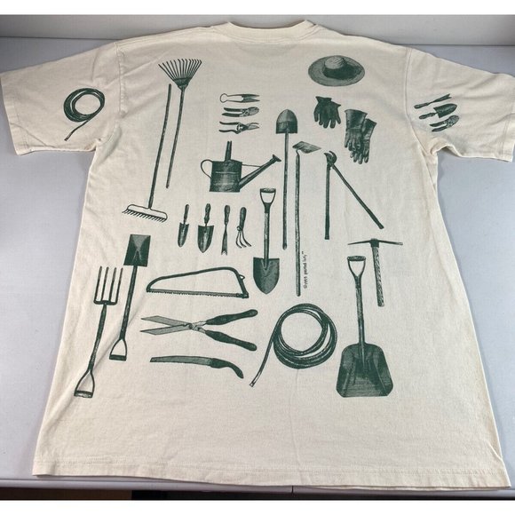 Gardening Tools AOP 90s Vintage Tshirt Size L Made In USA *No Tag* - Picture 4 of 7